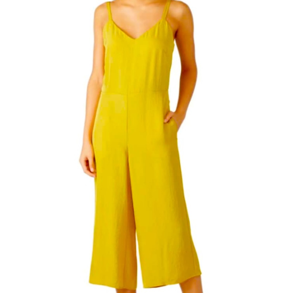 Vince Cami Wide Leg Crop Jumpsuit in Limoncello